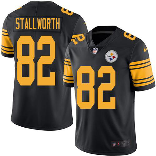 Men's Nike Pittsburgh Steelers #82 John Stallworth Black Stitched NFL Limited New Color Rush Jersey