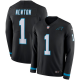 Men's Carolina Panthers #1 Cam Newton Nike Black Therma Long Sleeve Jersey