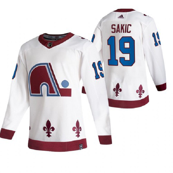 Men's Colorado Avalanche Joe Sakic 2021 Reverse Retro White Jersey