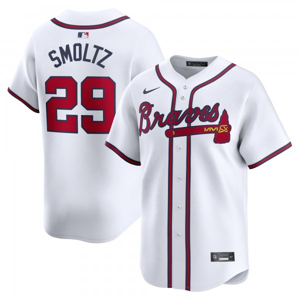 Men's Atlanta Braves John Smoltz Nike White Home Limited Player Jersey