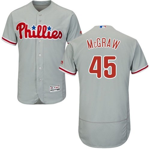 Philadelphia Phillies #45 Tug McGraw Grey Flexbase Collection Stitched MLB Jersey