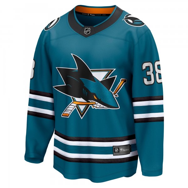 Men's San Jose Sharks Mario Ferraro Fanatics Teal Home Breakaway Player Jersey