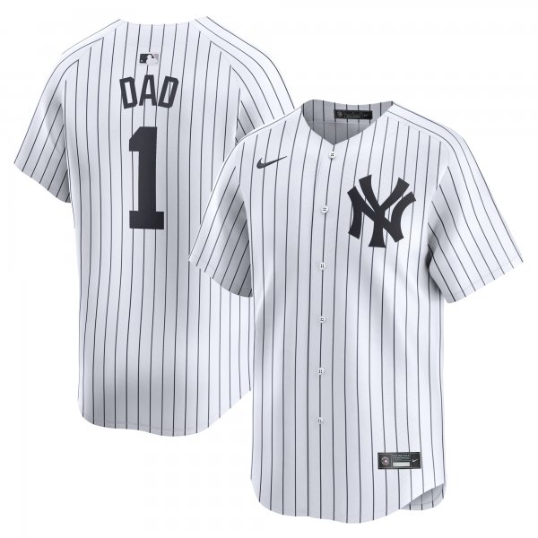 Men's New York Yankees Nike White #1 Dad Home Limited Jersey