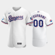 Men's Texas Rangers Custom White Home 50th Anniversary MLB Flex Base Jersey