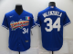 Men's Nike Los Angeles Dodgers #34 Fernando Valenzuela Blue Stitched Cool Base MLB Jersey