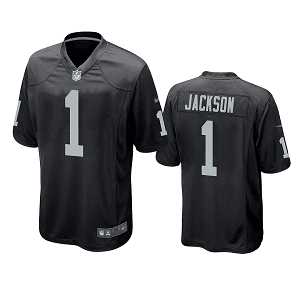 Men's Las Vegas Raiders #1 DeSean Jackson Black Game Jersey