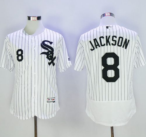 Chicago White sox #8 Bo Jackson White(Black Strip) Flexbase Collection Stitched MLB Jersey