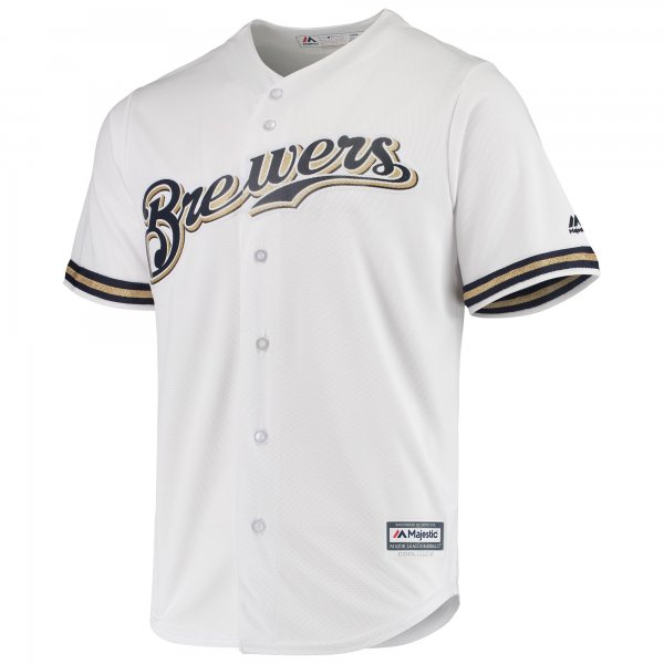 Men's Milwaukee Brewers Majestic White Team Official Jersey