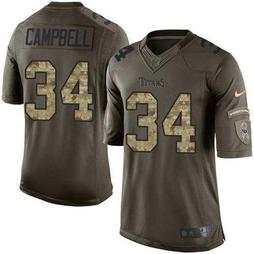 Nike Tennessee Titans #34 Earl Campbell Green Men's Stitched NFL Limited Salute to Service Jersey