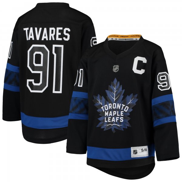 Youth Toronto Maple Leafs John Tavares Black Alternate Replica Player Jersey