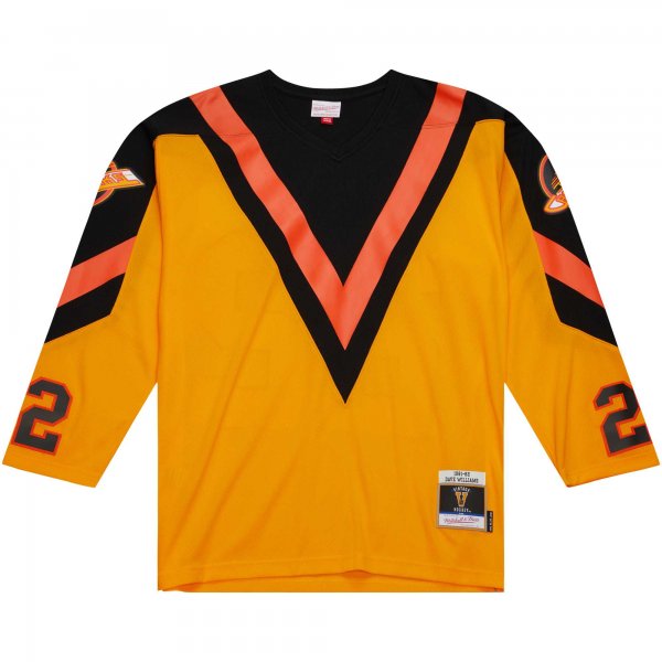 Men's Vancouver Canucks Dave Williams Mitchell & Ness Yellow Men's 1981/82 Blue Line Player Jersey