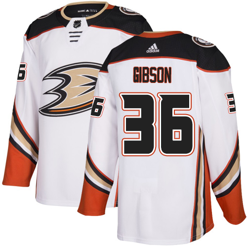 Adidas Anaheim Ducks #36 John Gibson White Road Stitched NHL Jersey