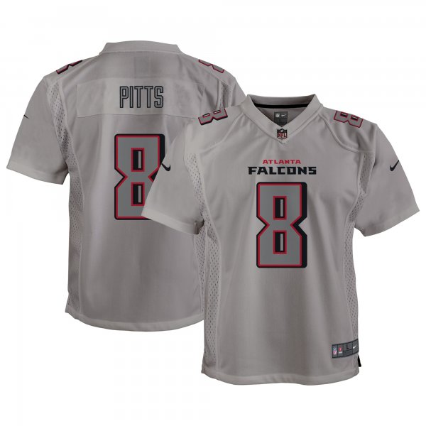 Youth Atlanta Falcons Kyle Pitts Nike Gray Atmosphere Game Jersey