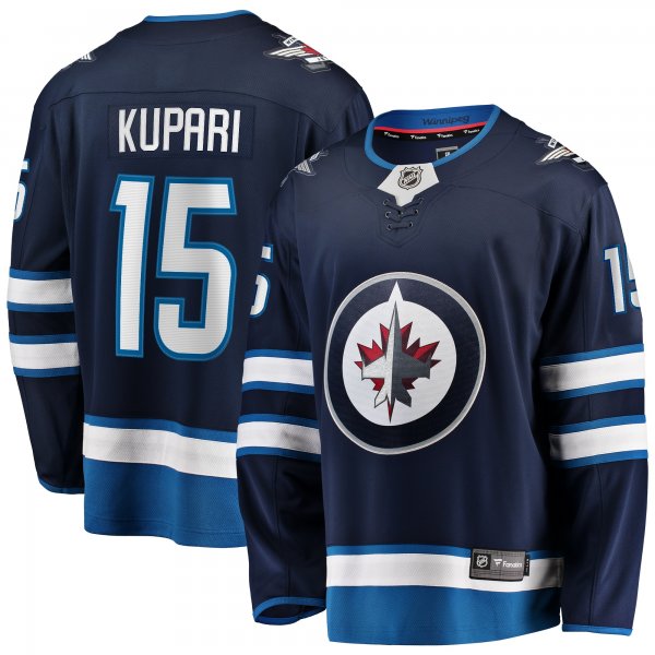 Men's Winnipeg Jets Rasmus Kupari Fanatics Navy Home Premier Breakaway Player Jersey