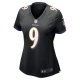 Women's Baltimore Ravens Justin Tucker Nike Black Game Jersey