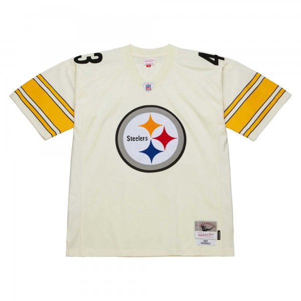 Men's Pittsburgh Steelers Troy Polamalu Mitchell & Ness Cream Chainstitch Legacy Jersey