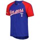 Men's Texas Rangers Stitches Royal Button-Down Raglan Fashion Jersey