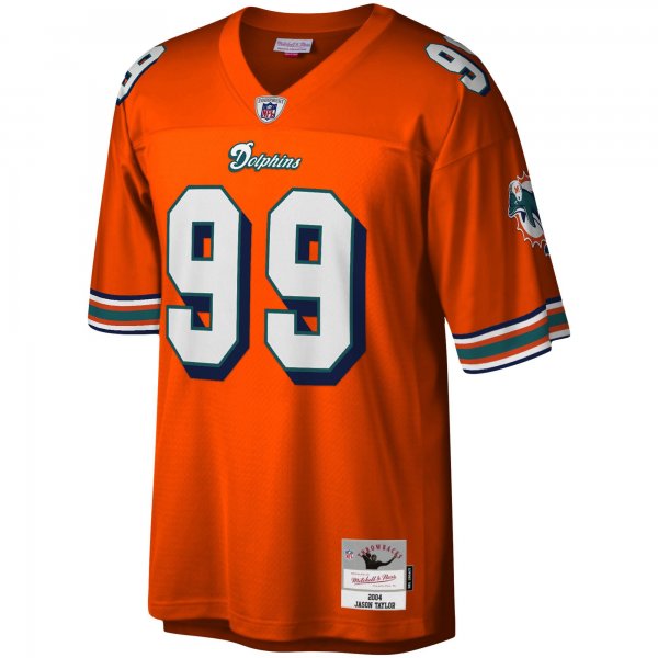 Men's Miami Dolphins Jason Taylor Mitchell & Ness Orange Big & Tall 2004 Retired Player Replica Jersey