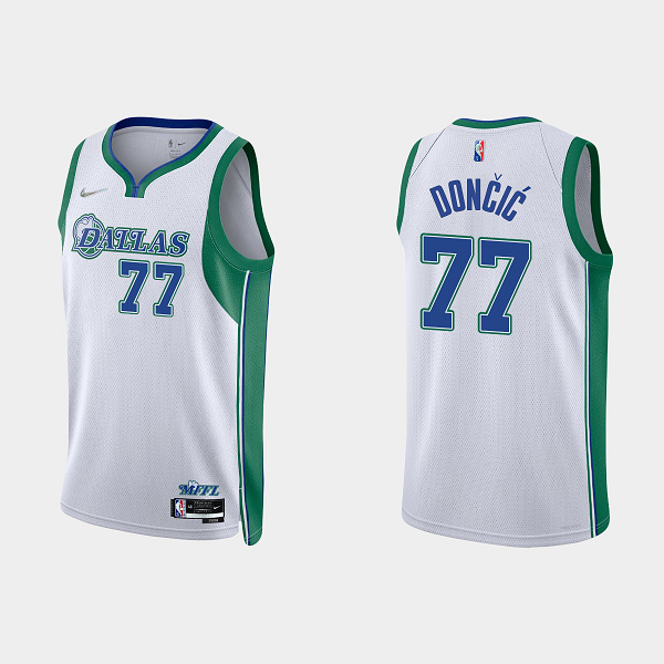 Men's Nike Dallas Mavericks #77 Luka Doncic 2021/22 75th Anniversary City White NBA Jersey