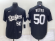 Men's Nike Los Angeles Dodgers #50 Mookie Betts Black Stitched Cool Base MLB Jersey