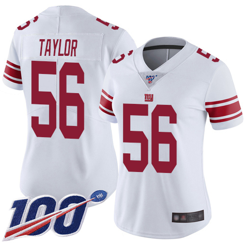 Women's New York Giants #56 Lawrence Taylor WhiteStitched NFL 100th Season Vapor Limited Jersey