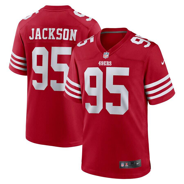 Men's Nike San Francisco 49ers #95 Drake Jackson Scarlet Limited Player Jersey