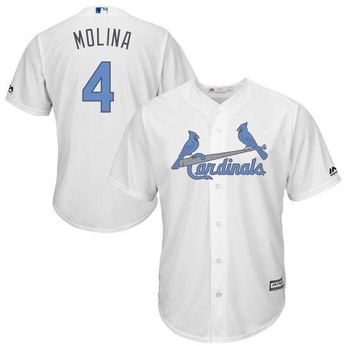 Toronto Blue Jays #4 Yadier Molina White Majestic Fashion 2016 Father's Day Cool Base Jersey