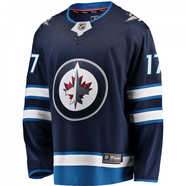 Men's Winnipeg Jets Adam Lowry Fanatics Navy Breakaway Replica Jersey