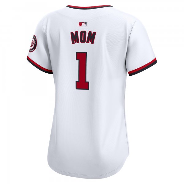 Women's Washington Nationals Nike White #1 Mom Home Limited Jersey