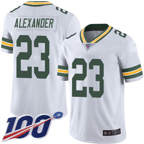 Green Bay Packers #23 Jaire Alexander White Youth Stitched NFL 100th Season Vapor Limited Jersey