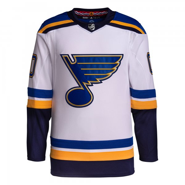 Men's St. Louis Blues  adidas White Away  Primegreen Custom Jersey