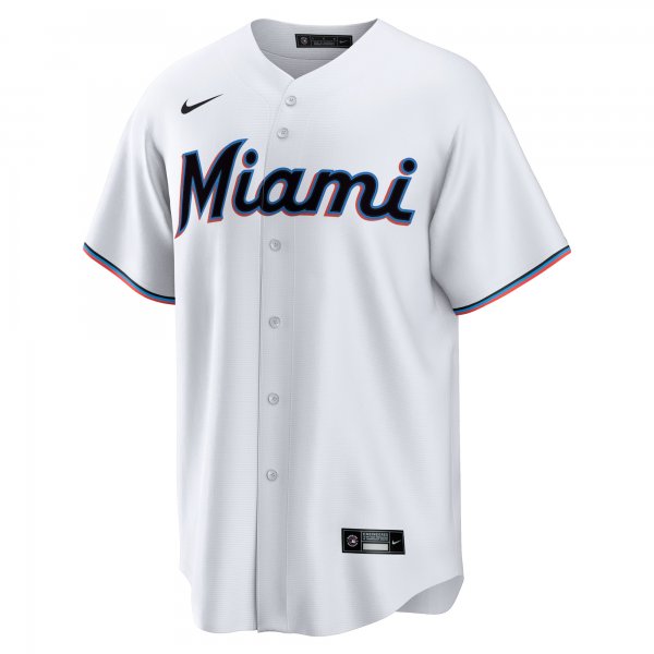 Men's Miami Marlins Nike White Home Blank Replica Jersey