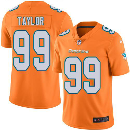 Men's Nike Miami Dolphins #99 Jason Taylor Orange Stitched NFL Limited New Color Rush Jersey