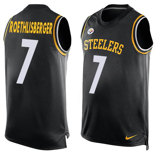 Nike Pittsburgh Steelers #7 Ben Roethlisberger Black Team Color Men's Stitched NFL Limited Tank Top Jersey