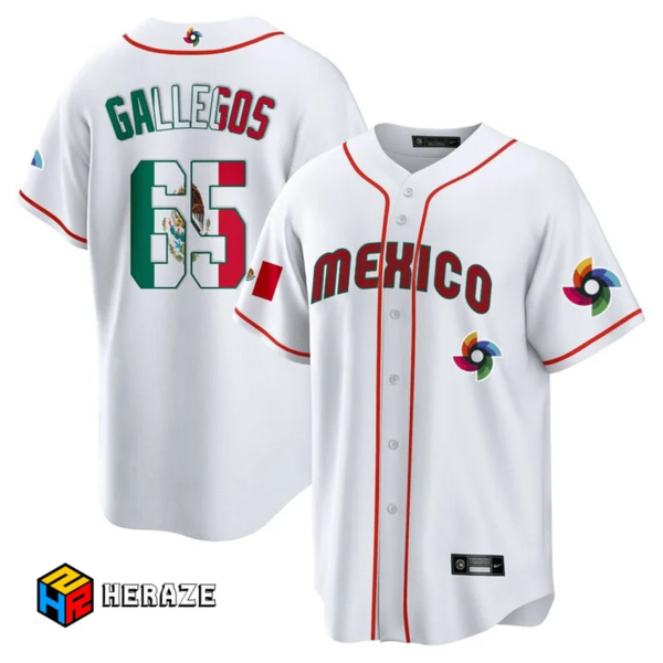 Mexico Baseball Giovanny Gallegos 2023 World Baseball Classic White Jersey