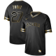 Men's Nike Los Angeles Angels #27 Mike Trout Black Gold MLB Jersey