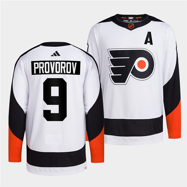 Men's Philadelphia Flyers #9 Ivan Provorov White 2022 Reverse Retro NHL Jersey