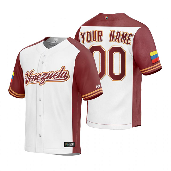 Venezuela Baseball Custom White 2023 World Baseball Classic Replica Jersey WBC White Jersey