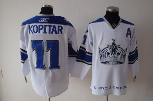 Los Angeles Kings #11 Anze Kopitar White Stitched NHL Jersey