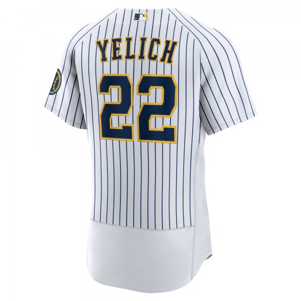 Men's Milwaukee Brewers Christian Yelich Nike White Team Alternate Player Jersey