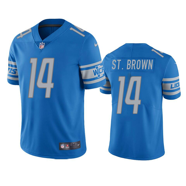 Youth Detroit Lions #14 Amon-Ra St. Brown Light Blue Vapor Limited NFL Jersey