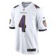 Men's Baltimore Ravens Zay Flowers Nike  White  Game Jersey