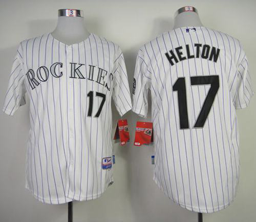 Colorado Rockies #17 Todd Helton White Strip Cool Base Stitched MLB Jersey