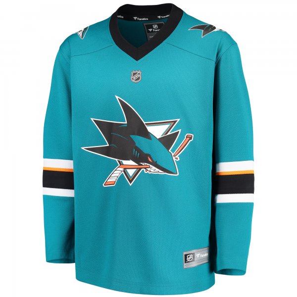 Youth San Jose Sharks Fanatics Teal Home Replica Blank Jersey