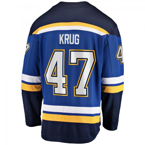 Men's St. Louis Blues Torey Krug Fanatics Blue Home Premier Breakaway Player Jersey