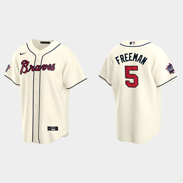 Men's Atlanta Braves #5 Freddie Freeman Cream 2021 MLB All-Star Game Jersey