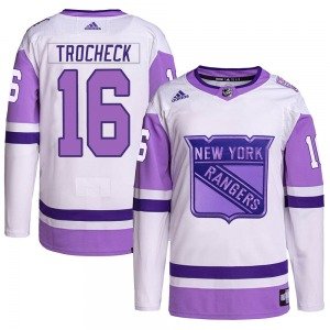 Men's New York Rangers #16 Vincent Trocheck Purple Fights Cancer Primegreen Adidas NHL Jersey