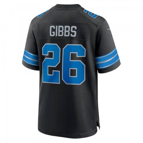 Men's Detroit Lions Jahmyr Gibbs Nike Black 2nd Alternate Game Jersey