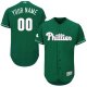 Philadelphia Phillies Green Celtic Men's Customized Flex Base MLB Jersey