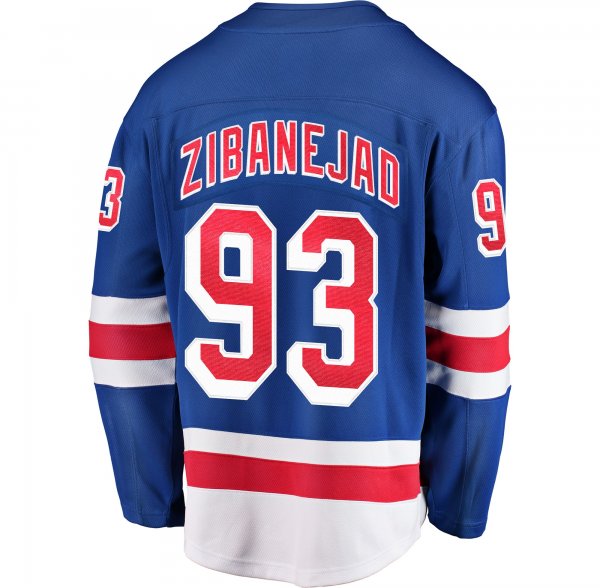 Men's New York Rangers Mika Zibanejad Fanatics Blue Home Breakaway Player Jersey